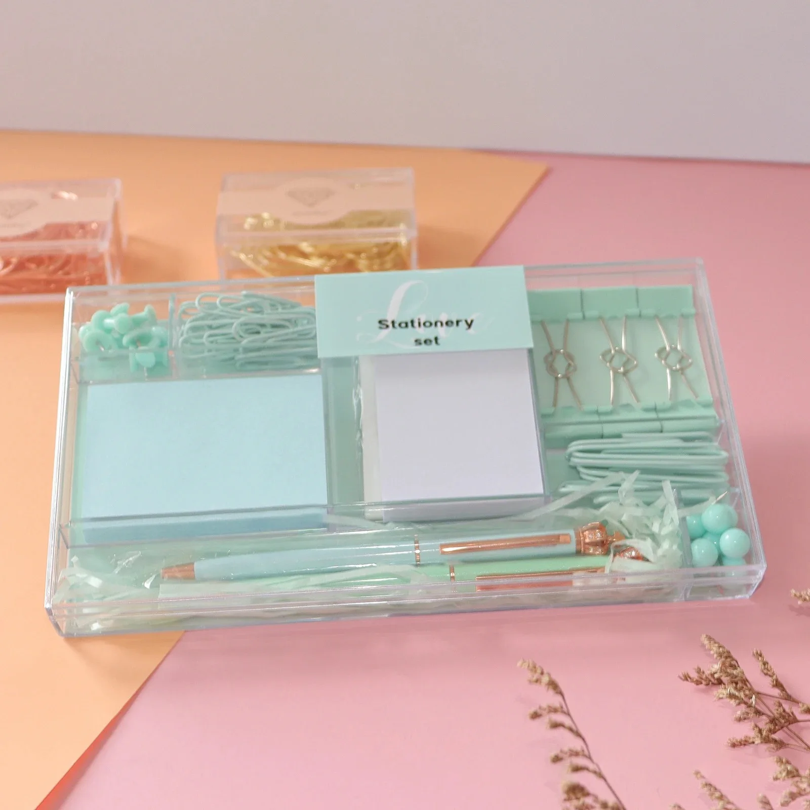 Wholesale mini push pin pen kids school stationery gift set cute stationery set for children