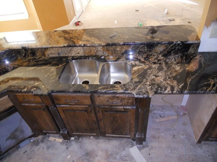 Belvedere quartzite titanium cosmic black gold granite slab