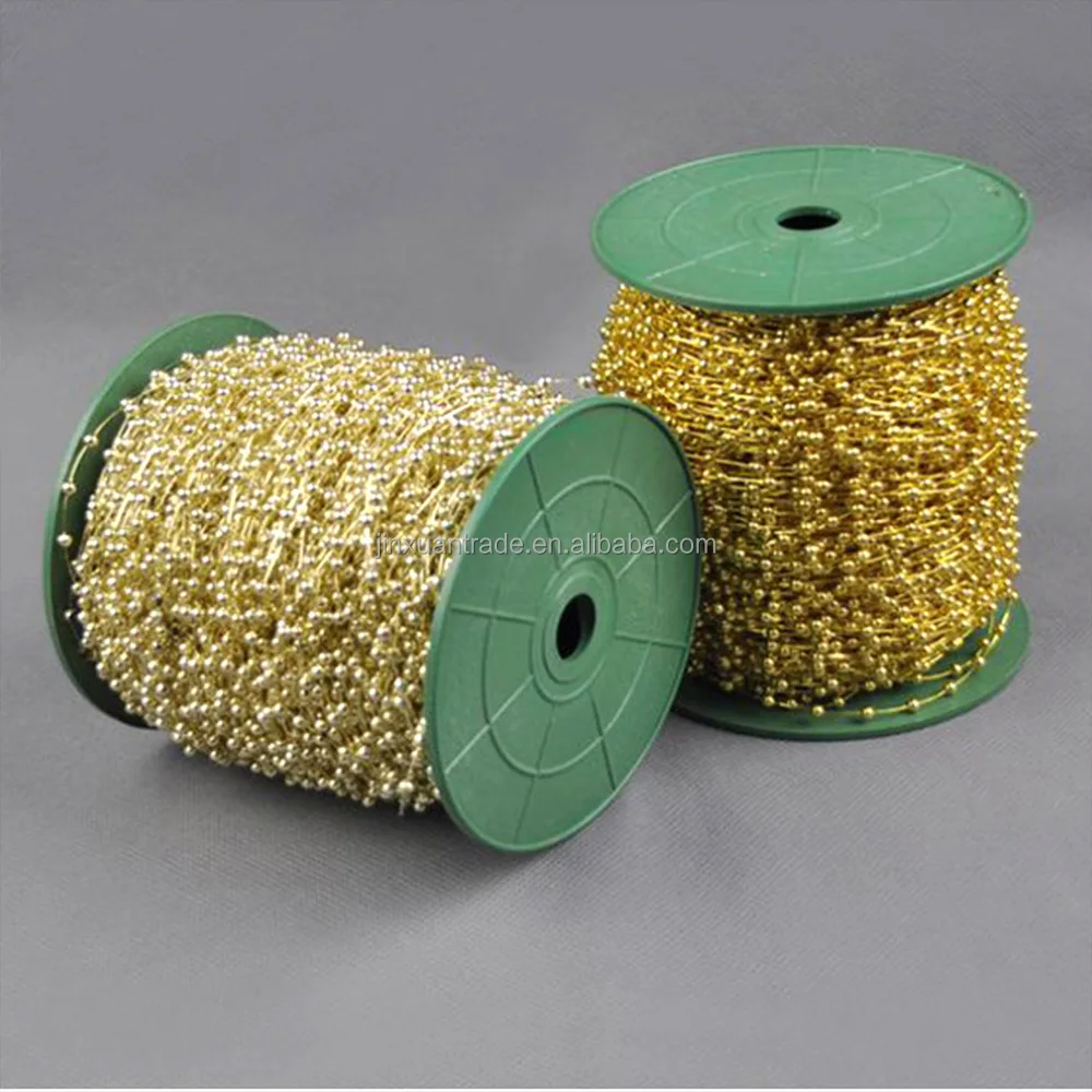 Factory Christmas Tree Hanging Beads Gold Silver 6mm Plate Beads Sell by strand 25m