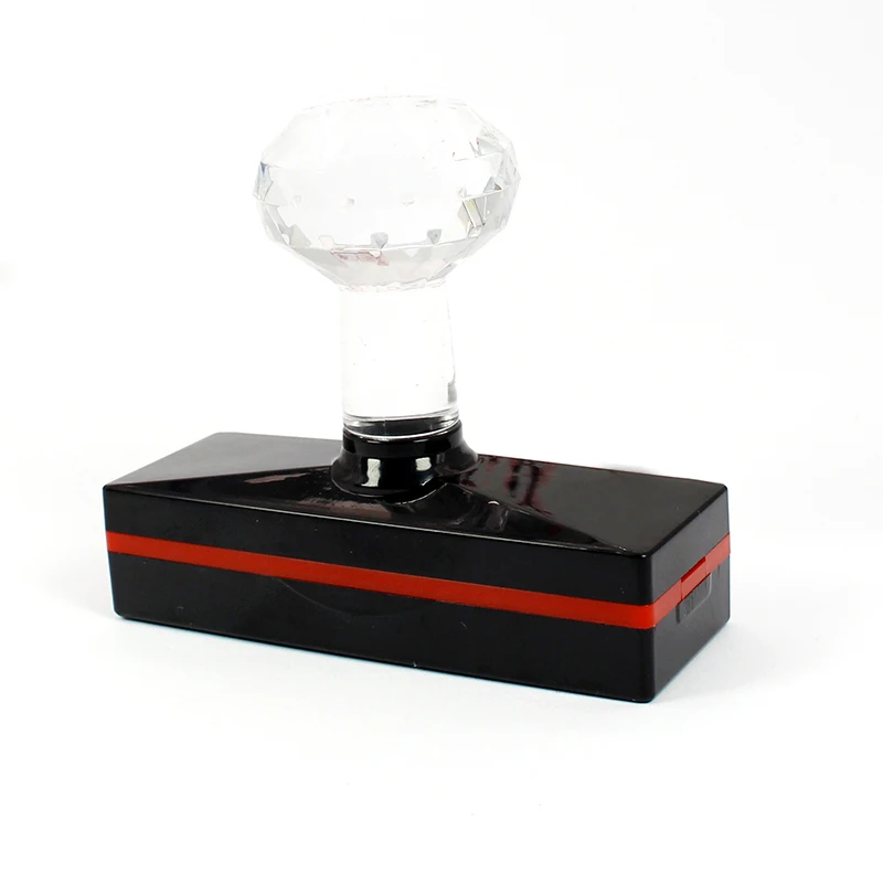 Customized Logo Name Signature HB Pre Inked Stamp Holder Crystal Handle Photosensitive Flash Stamp Mount With 7mm Foam Ink Pad