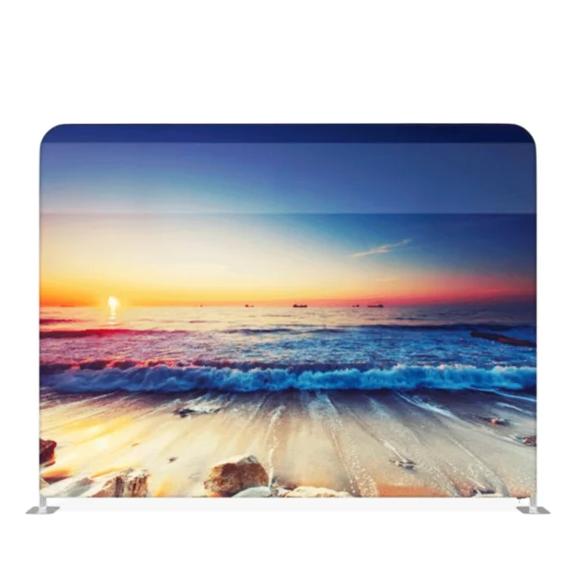 Custom High Quality Cheap Media Backdrop Walls Seamless Integration  Exhibition Booths Flat Tension Fabric Backdrop Display