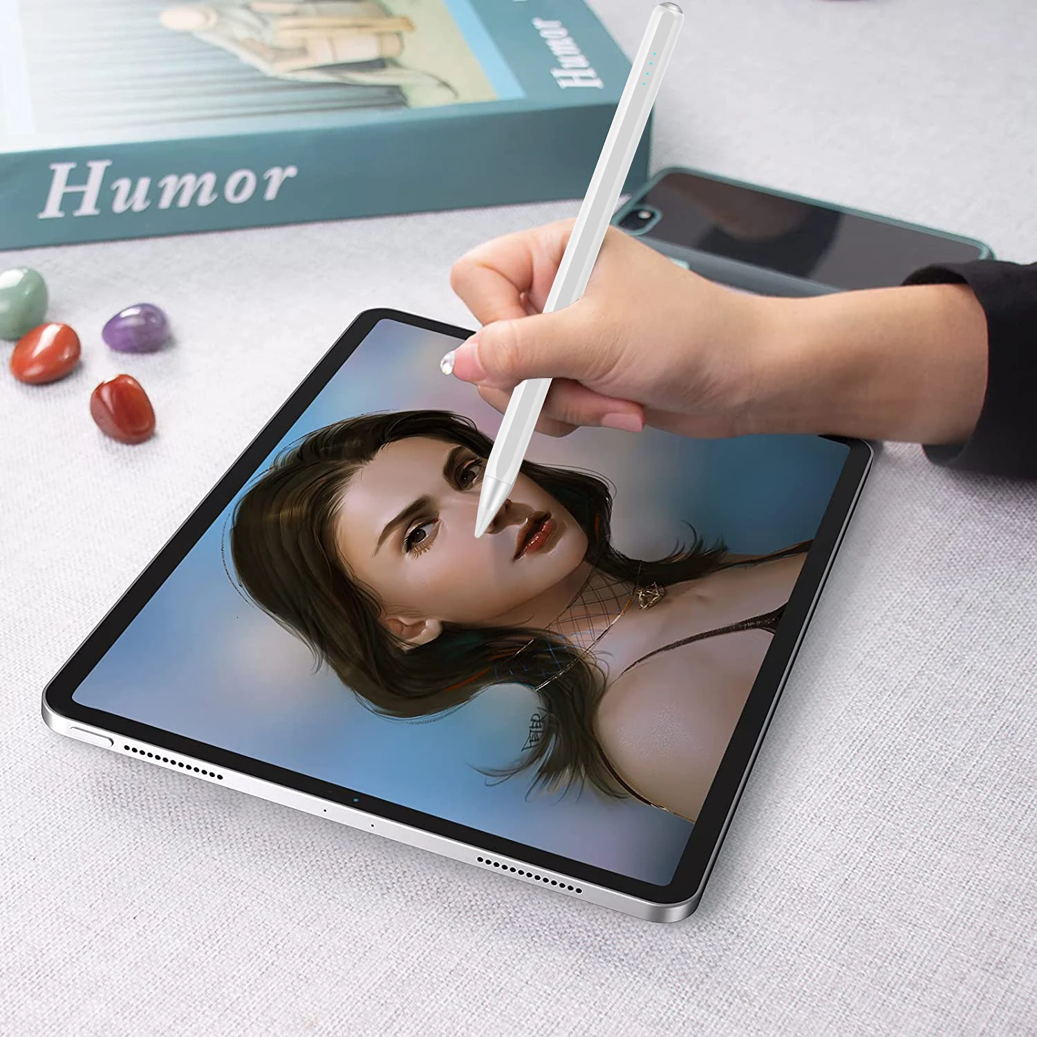 2022 Newest Active Stylus pen high sensitive with palm rejection and tilt function magnetic pencil power display for ipad