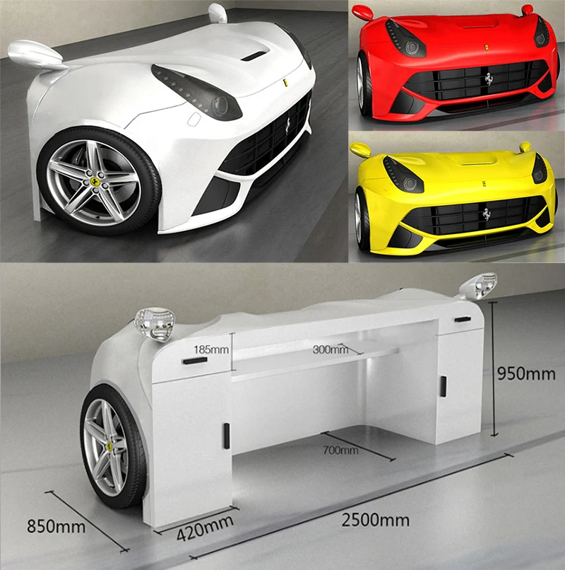 FG-4630 Modern Design Luxury fiberglass Salon Reception Desk customized Size Cash Counter Design Ferrar-i car receptions