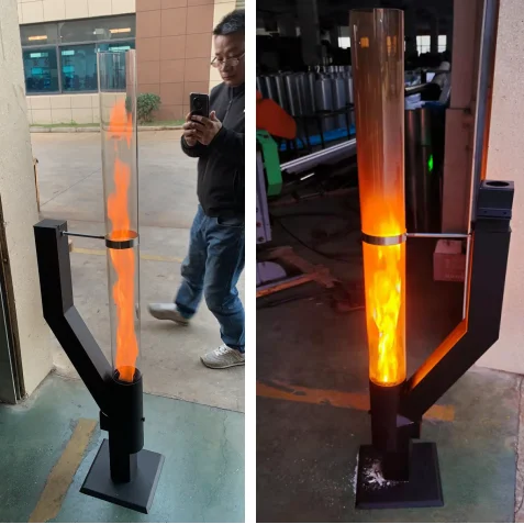 Pellet Torch Glass Tube Fire Pit Pellet Heater