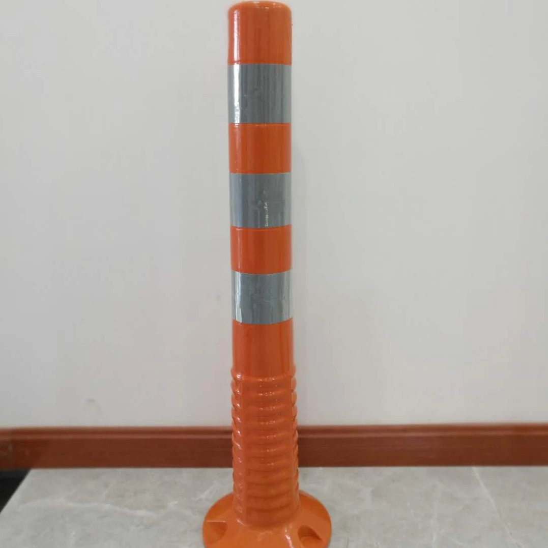 Road Safety Warning Bollard with Iron Pipe Lane Separator Reflective Flexible Plastic Traffic Column Posts (1600340512084)