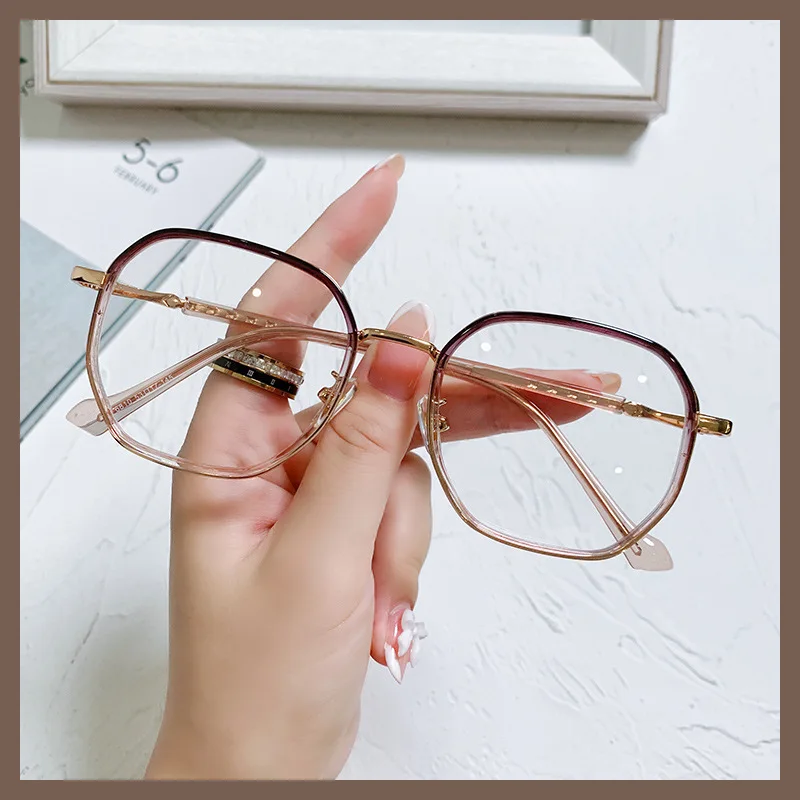 New Core Insert TR High-profile Figure Plain Transparent Irregular Oval Frame Glasses Frame Ins Large Frame Tr90 Plain Glasses