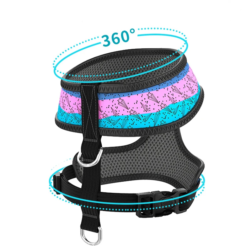 Dog Cat Harness for Pug Small Medium Dogs Pet Adjustable Vest Walking Lead Leash for Puppy  Collar Cat Pet Dog Chest Strap Leash