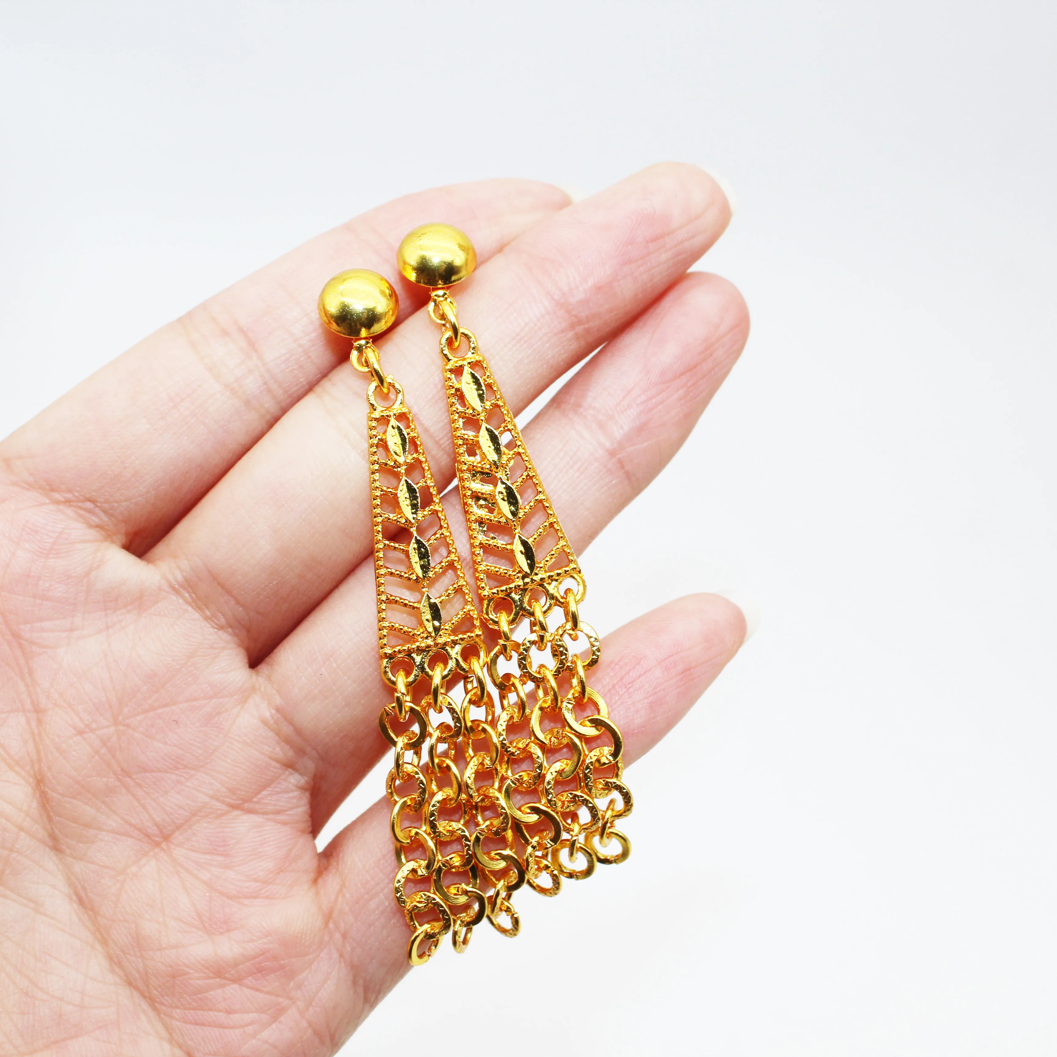 JachonJewelry Dubai New style 24K Gold Plated Jewelry Set Bridal Wedding necklace earrings bracelet and ring set