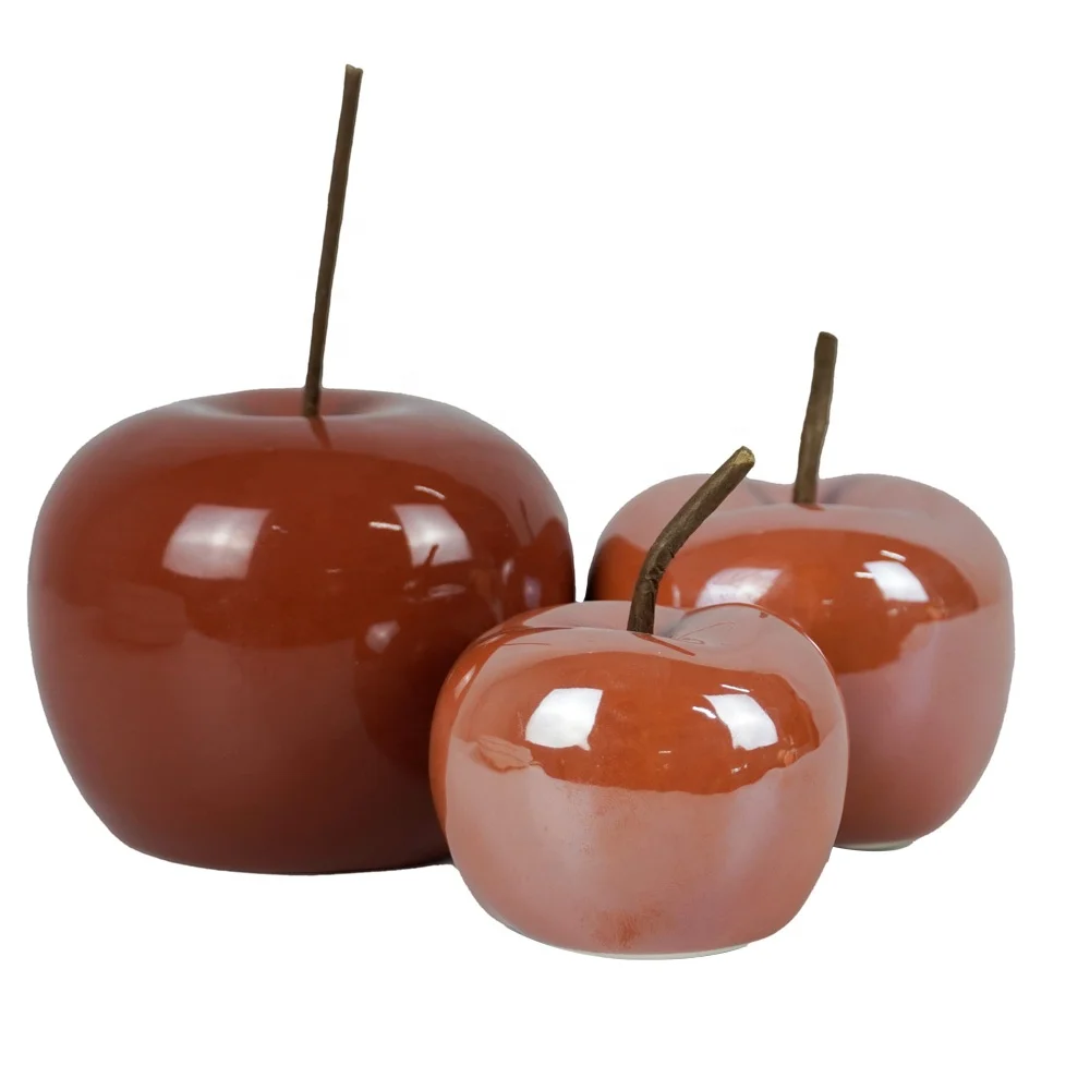 Custom  Mini Ceramic Craft Gift  Modern ceramic Home Decoration Ceramic Apple  Ornament