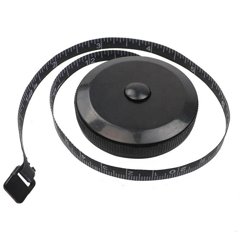 Retractable Dual Sided Black One Size Fits ALL 60 Inch Body Tape Measure Mini Sewing Tape Black Custom Logo With Push Button