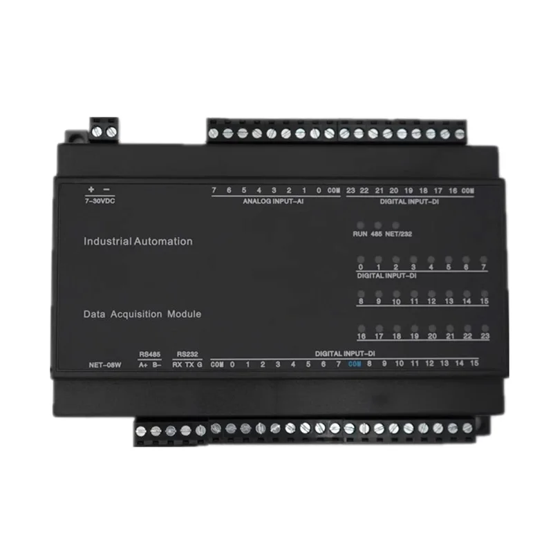24DI Switch Input 8AI Analog Data Acquisition Ethernet IO Module RS485 232 PLC Expansion
