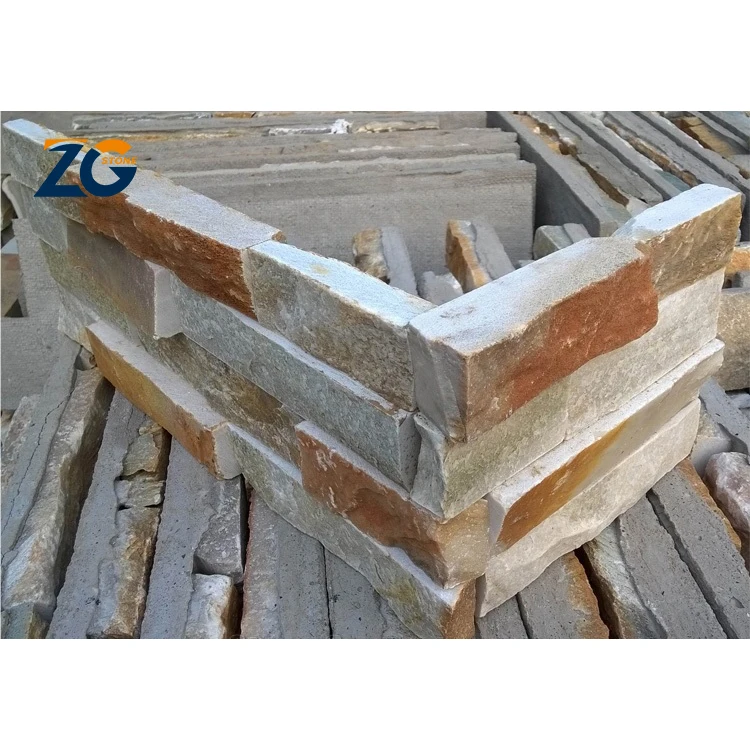 ZGSTONE наружный Декоративный шпон натуральный сланцевый культурный камень для камина и внешней ржавой черной облицовки стеновой панели