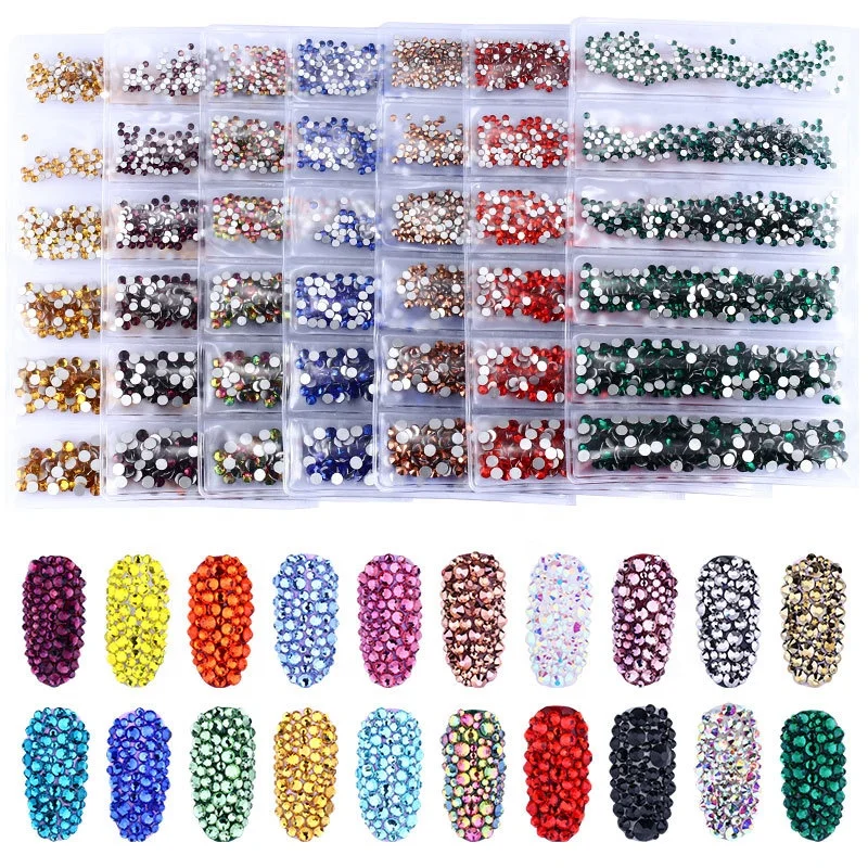Meiyin Meilin Glass Rhinestones wholesale 6 grid flat back rhinestones nail art rhinestone