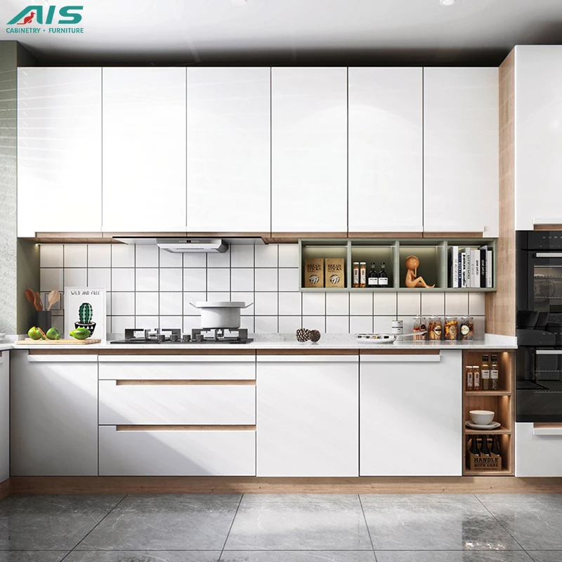 Ais Modern Kitchen Furniture Kitchen Designs Ready Made Furniture Kichen Set Gray Color U Shape Ckitchen Cabinets For Sale