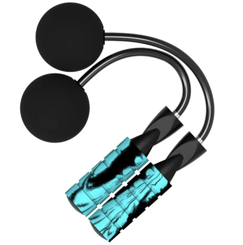  Custom LOGO Soft Cushioned Memory Foam Weighted Ropeless Skipping Rope Tangle-Free Rapid Speed Wireless Cordless