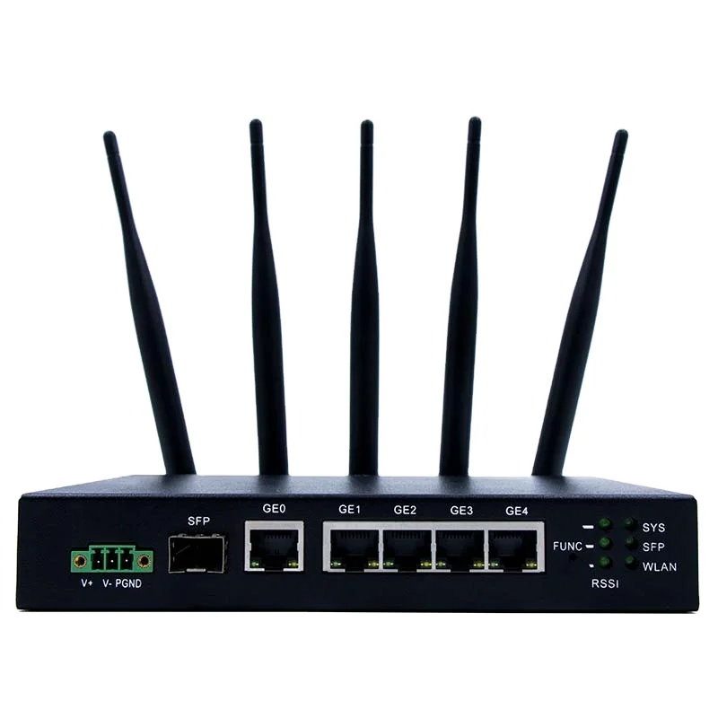 Strong EMI EMC 1 SFP 5 Ethernet+RS232/485 Wireless WiFi Dual Sim IPsec 4G LTE industrial router Firewal Router