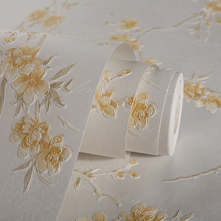Qiang Qiang paper Best factory price  home decoration  Non-Woven wallpaper/wall panels with roll