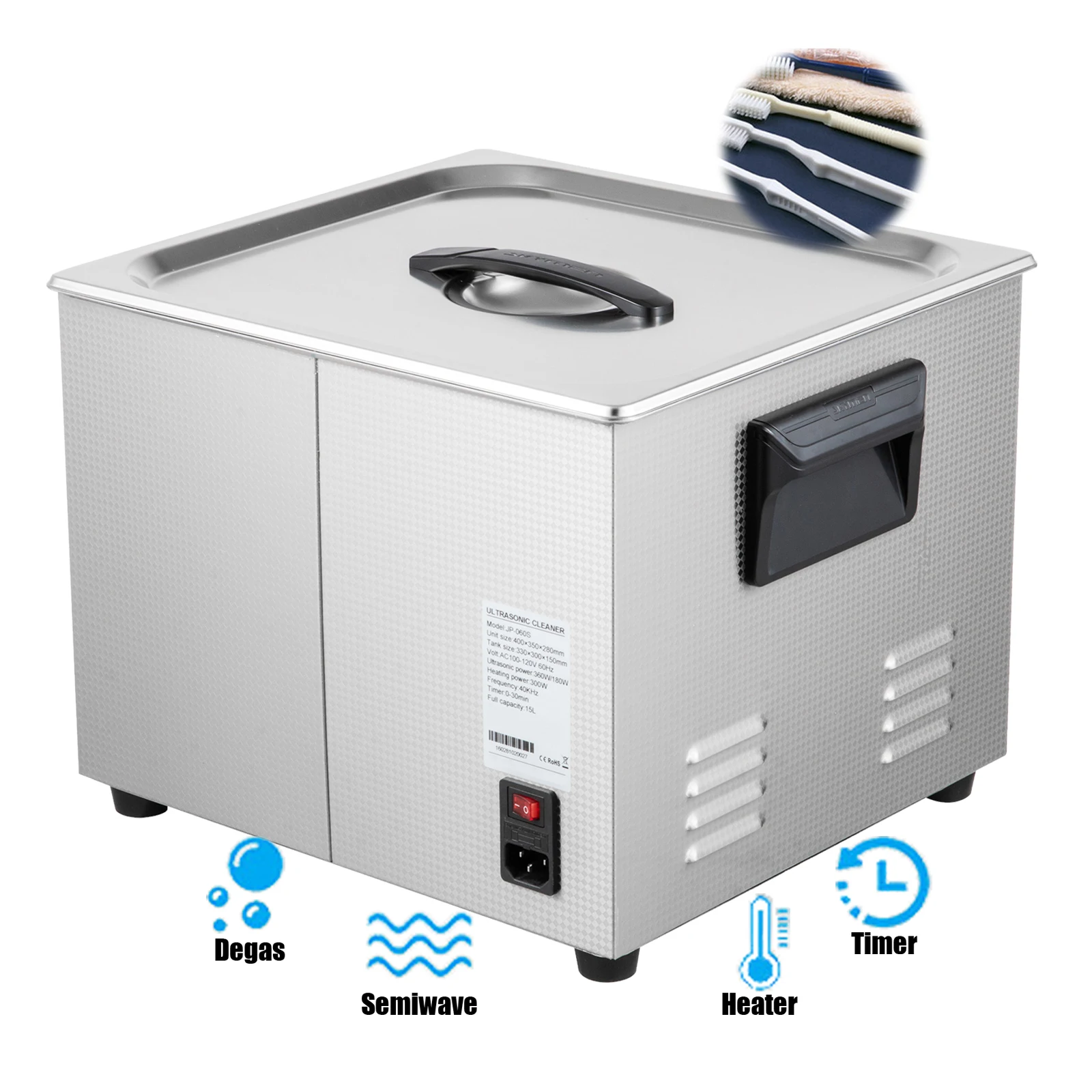 Ультразвуковой очиститель для очков с австралийской/американской вилкой, ультразвуковая машина 15 л, цифровой звуковой очиститель, подходит для очистки очков