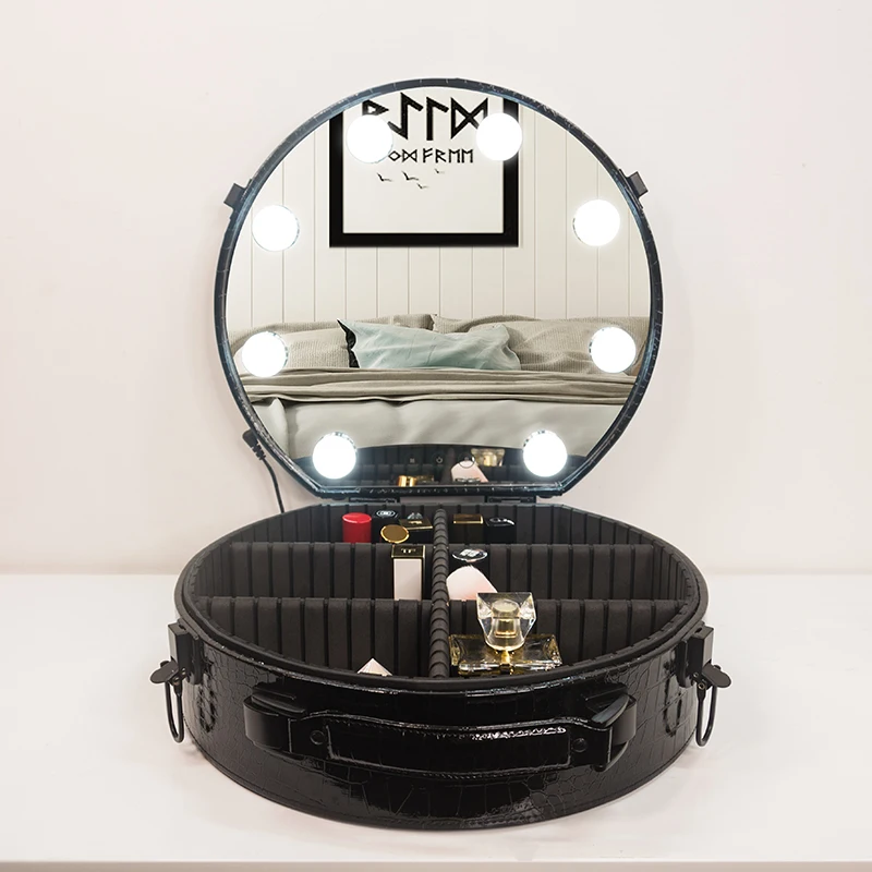 Черная жесткая дорожная косметическая коробка для косметики/Профессиональные портативные коробки для косметики