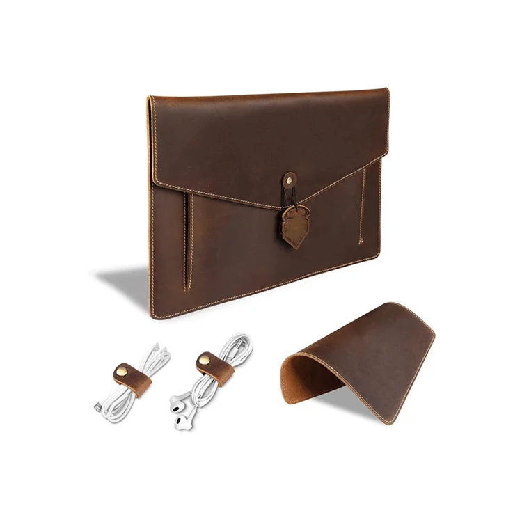 Premium Quality Latest Design Luxury Leather ladies laptop fashion luxury design computer bags 14 inch Laptop Handmade Sleeve Co