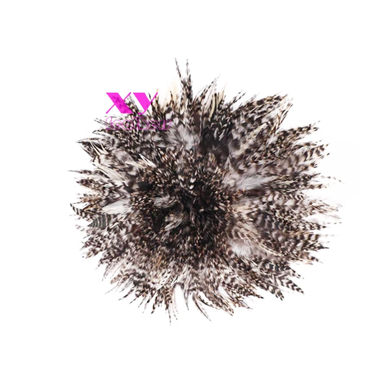 Cheap rooster saddle hackle feathers natural grey chinchilla hackle strung feathers