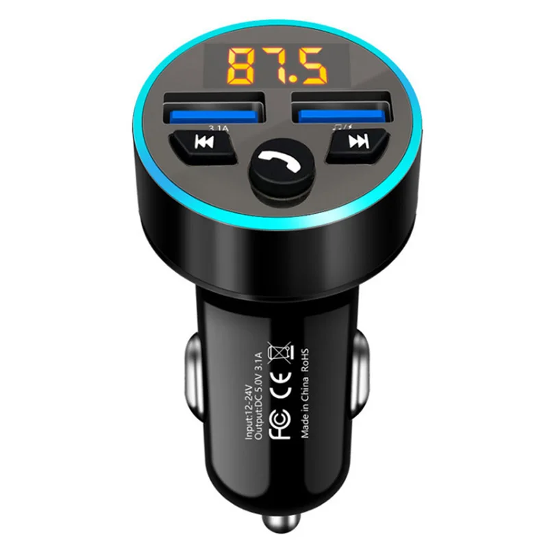 Usb Flash Drive Play 3.1A Dual Usb Fast Charging Handsfree Car Kit Stereo FM Transmitter Car Mp3 Player