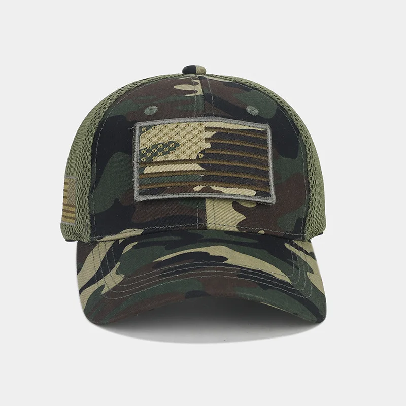 American flag camouflage patchwork mesh breathable baseball hat