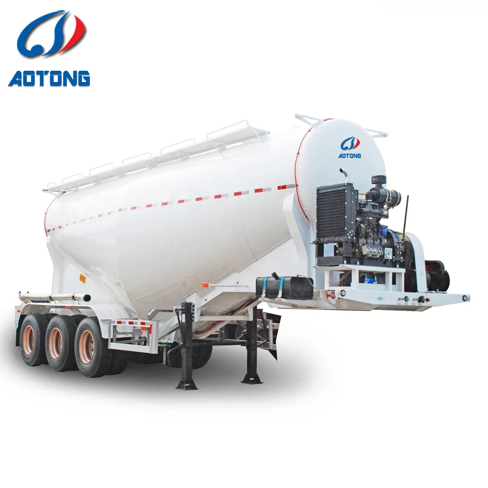 low price 3 Axles 60 Tons Powder Material Carrier Mobile Road Tanker 50CBM Dry Bulk Cement Tank Truck Trailer