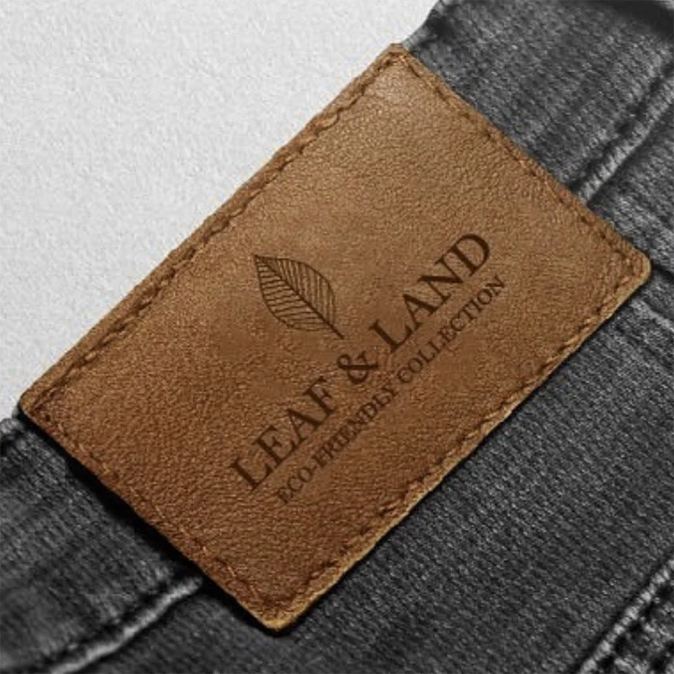 Custom Embossed Cow Leather Label Patch For Hats