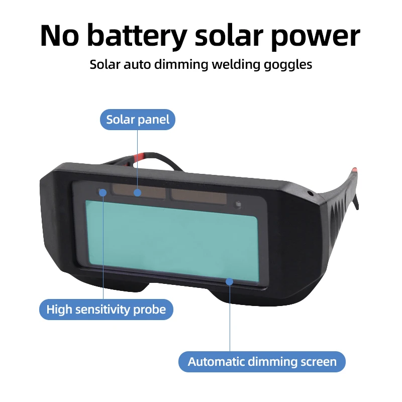 Solar Auto-Dimming Welding Goggles With Adjustable Lamp Shade,2 Sensor Welder Glasses For TIG MIG MMA Plasma Dimmer Glasses