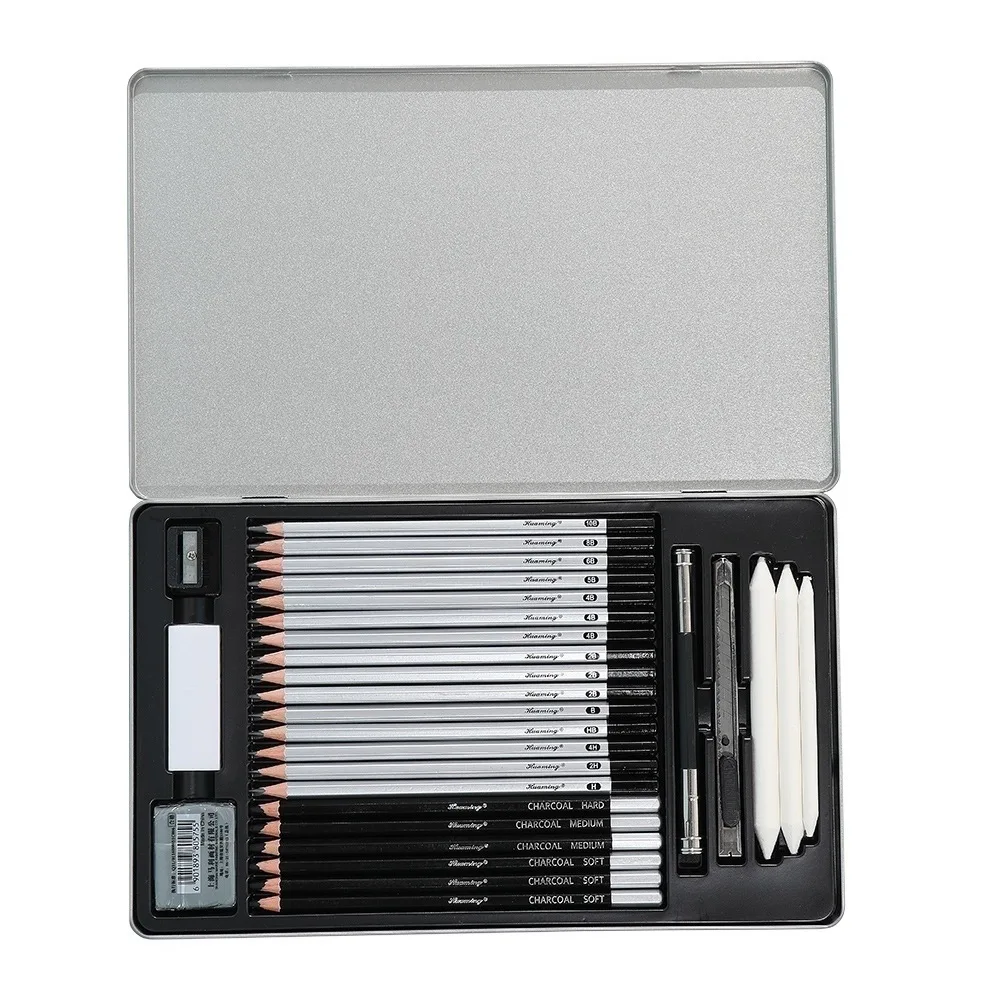 29Pieces Professional Art Supplies Students Painting Tool Drawing Sketching Pencils Kit Set