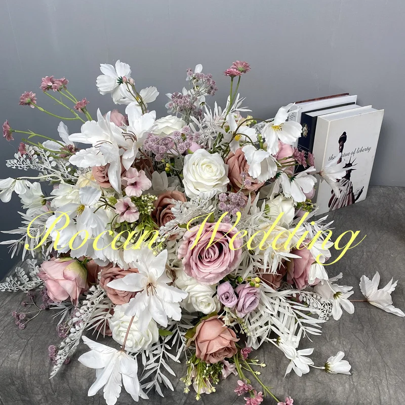 Artificial Rose Bouquet Artificial Silk Roses Flower Balls For Wedding Centerpieces Dark Purple Gothic Moody Vintage Flowerball