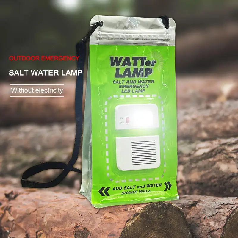 Camping Outdoor Lighting Warning Light Portable Salt Water Lamp Camping Led Charging-free Emergency Salt Water Bag Lamp