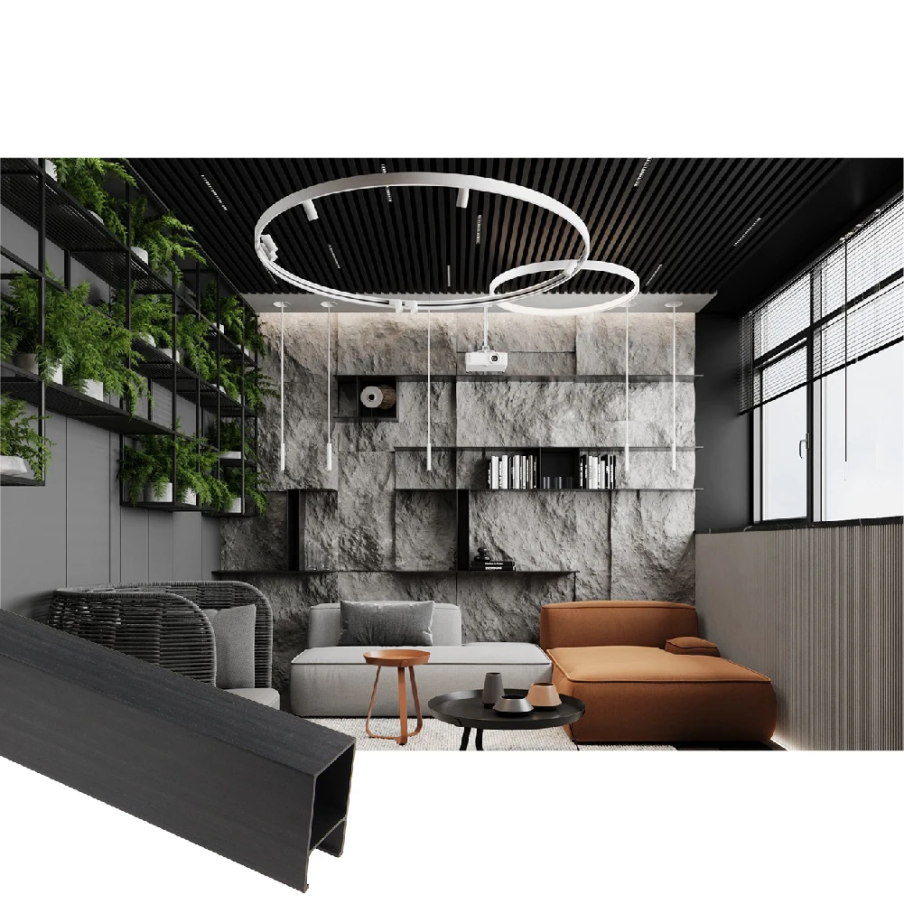 Anti-Slip Wpc Ceiling Government Buildings WPC 3D Ceiling Designs Pvc Drop Ceiling