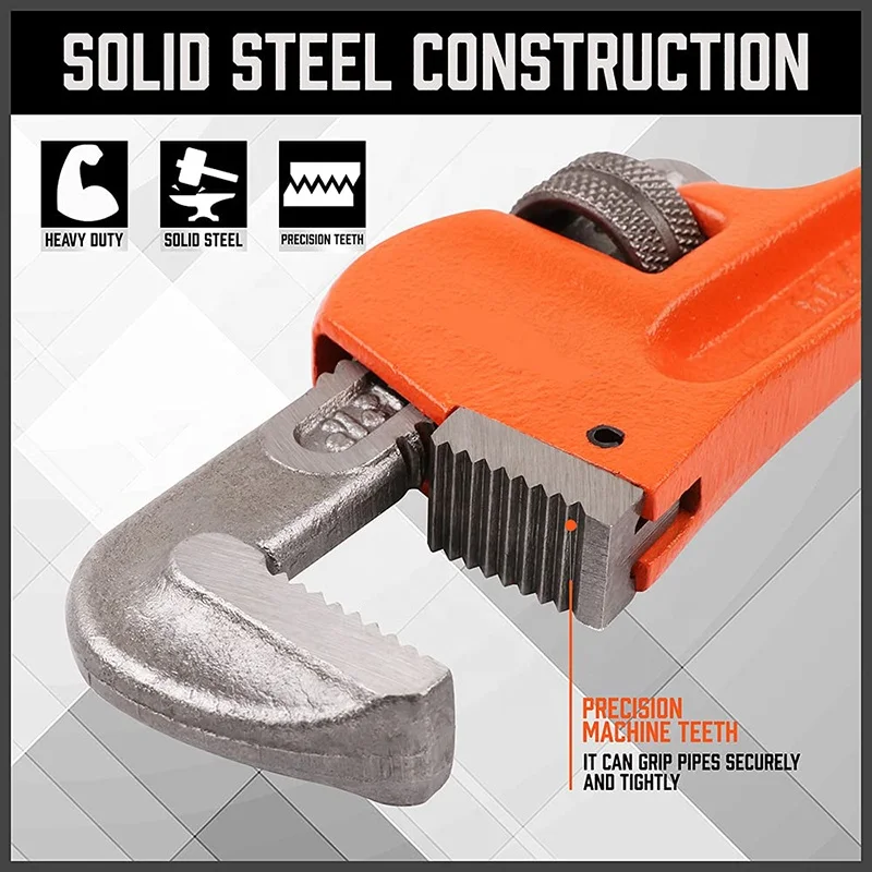 Wholesale Price Light Weight Plumbers Tool 14 24 36 Inch Stainless Steel Aluminium Pipe Wrench