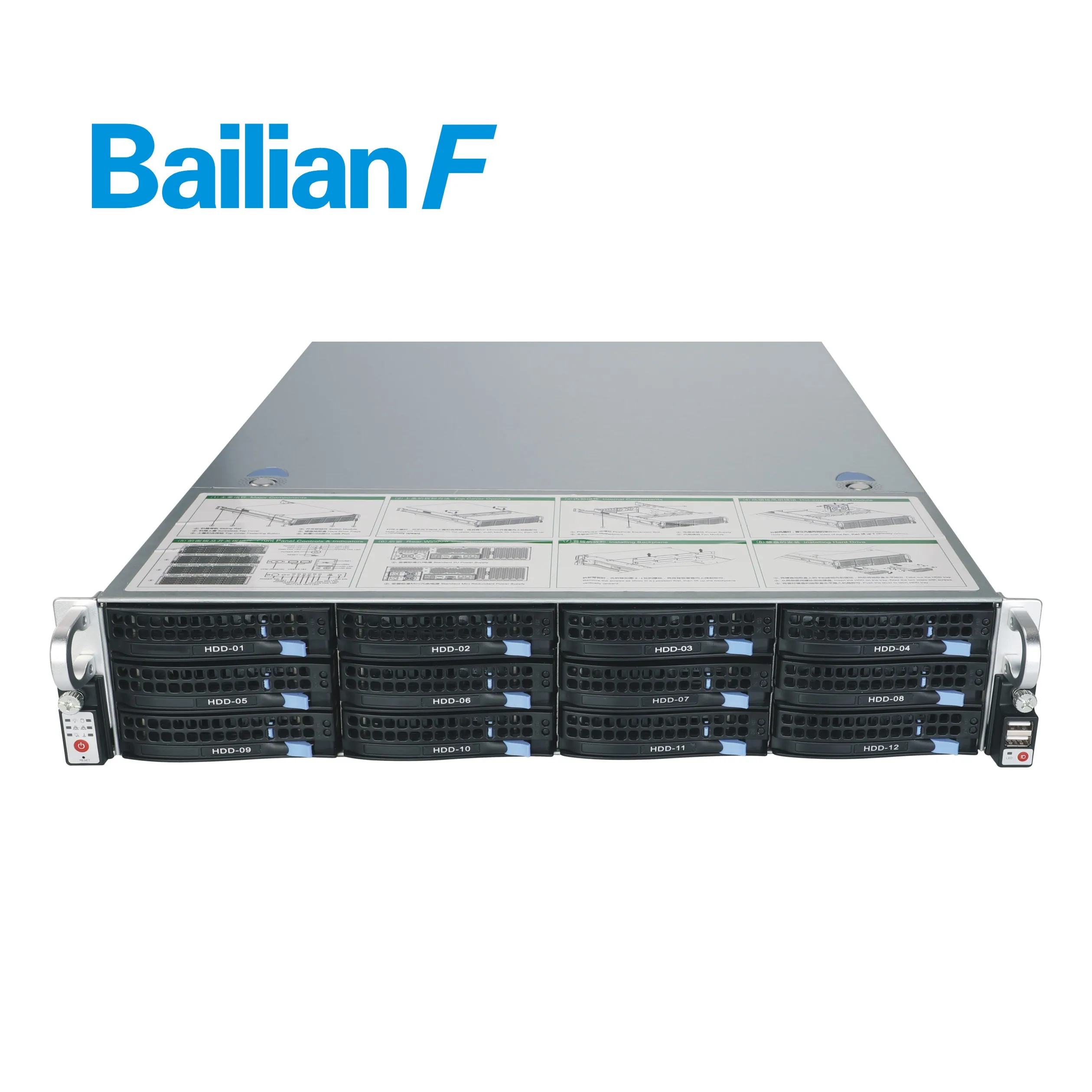 china oem odm customized  2u 12 bay 12bays hot swap sas sata 3.5 drive chassis rack case with 550W psu