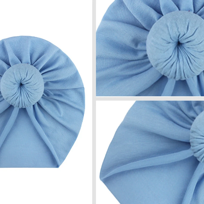 Baby Headbands Turban Knotted Baby Infant Headwraps Cotton Soft Cute Bow Muslim Turban Cap Hijab for Toddler Girls Children