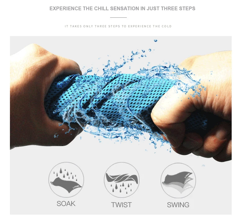 Custom Logo 30*80cm Microfiber Quick Dry Ice Cold Gym Arctic Sports Instant Cooling Towel Polyester Sweat Cool Sports Towels