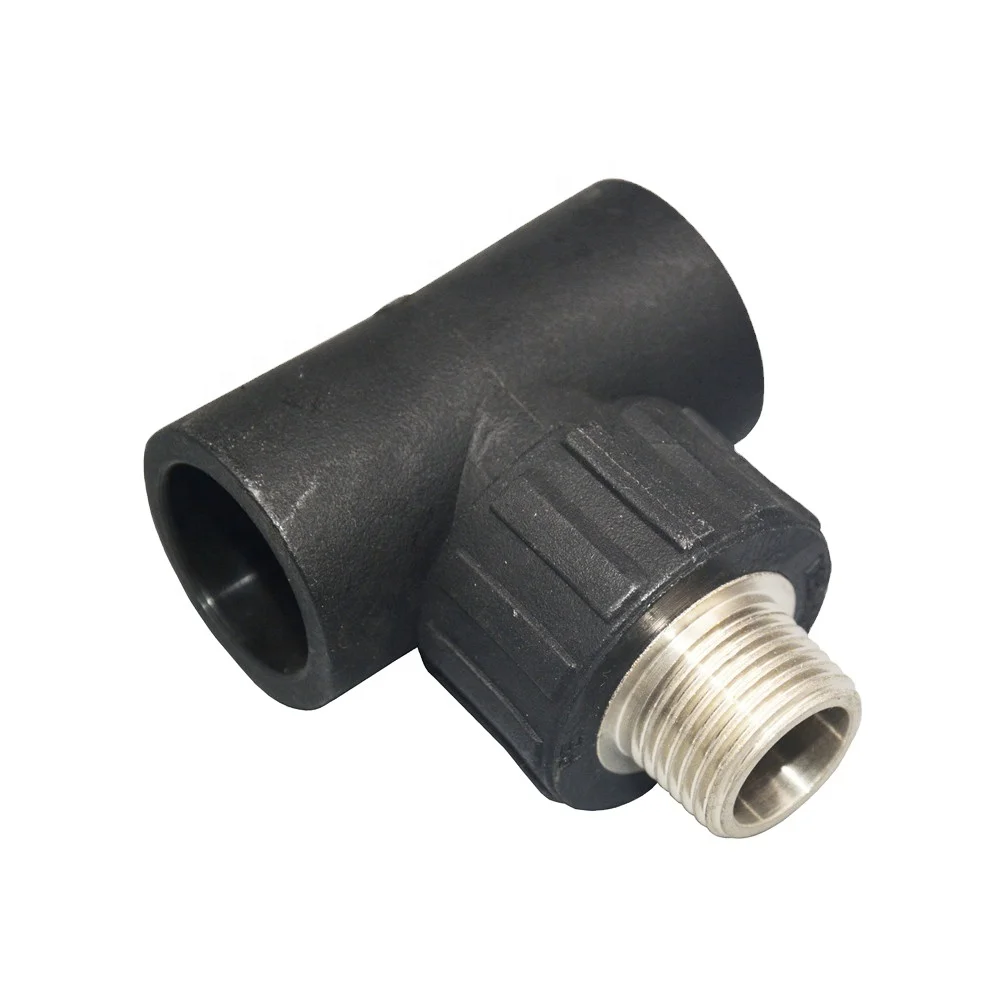 
High density PE pipe fitting male thread tee manufacturing plumbing materials hdpe fitting male thread tee 