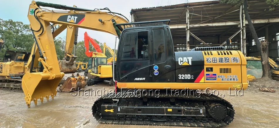 second hand Japan 20 ton 2022 crawler digger machine 90% new high quality low price good condition used excavator cat 320d2