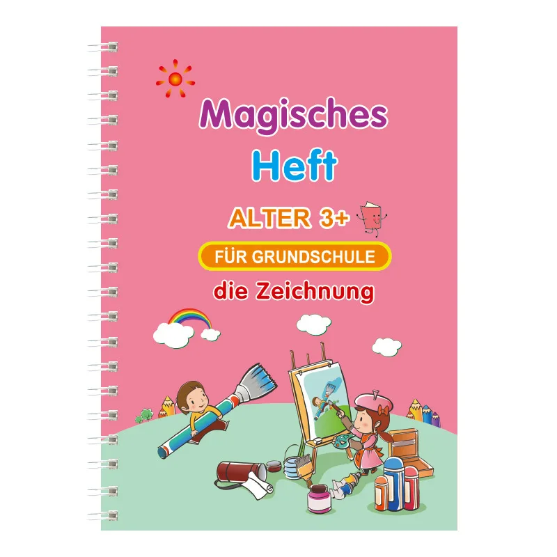CL880 Children Magic Practice Book German Hand Writing Copybook Reusable Handwriting Calligraphy Book