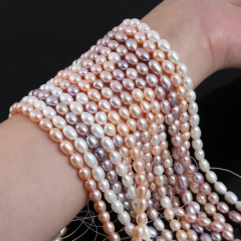 Natural Fresh Water Pearl 3.5-4mm Rice Shape Pearl Beads For DIY Women Necklace Bracelet Jewelry Making
