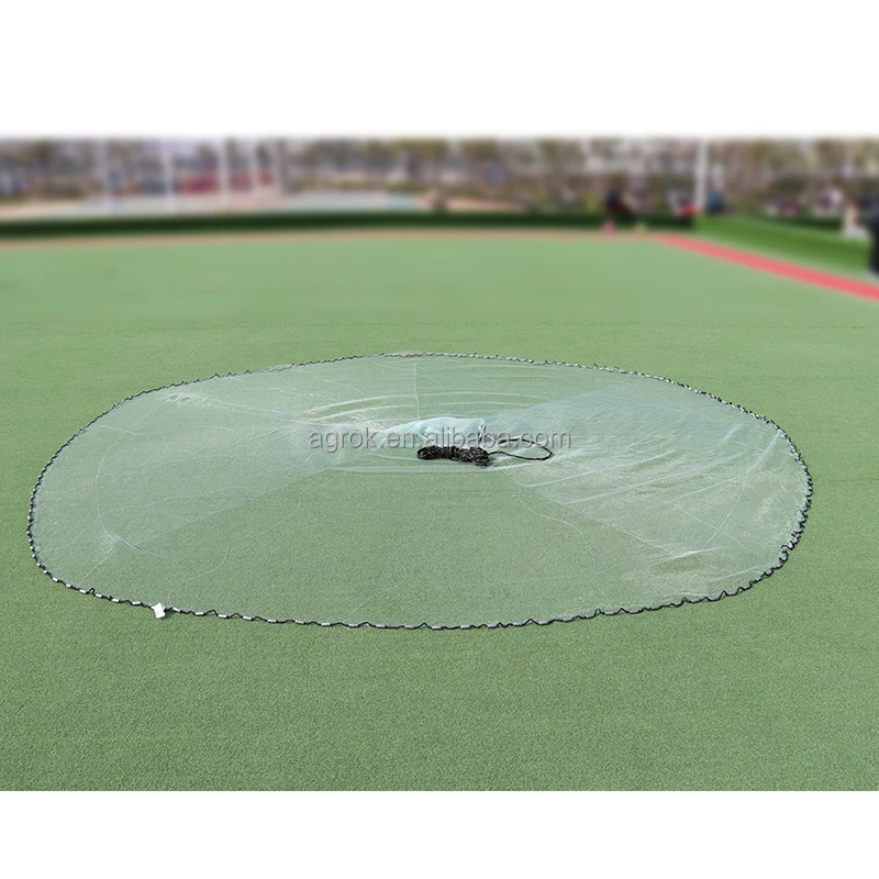 Drawstring cast net  8ft 10ft 12ft 3/8 sq 1/4 sq 1 inches mesh 0.75lb 1.0lb 1.25lb Nylon Monofilament lead sinker cast net