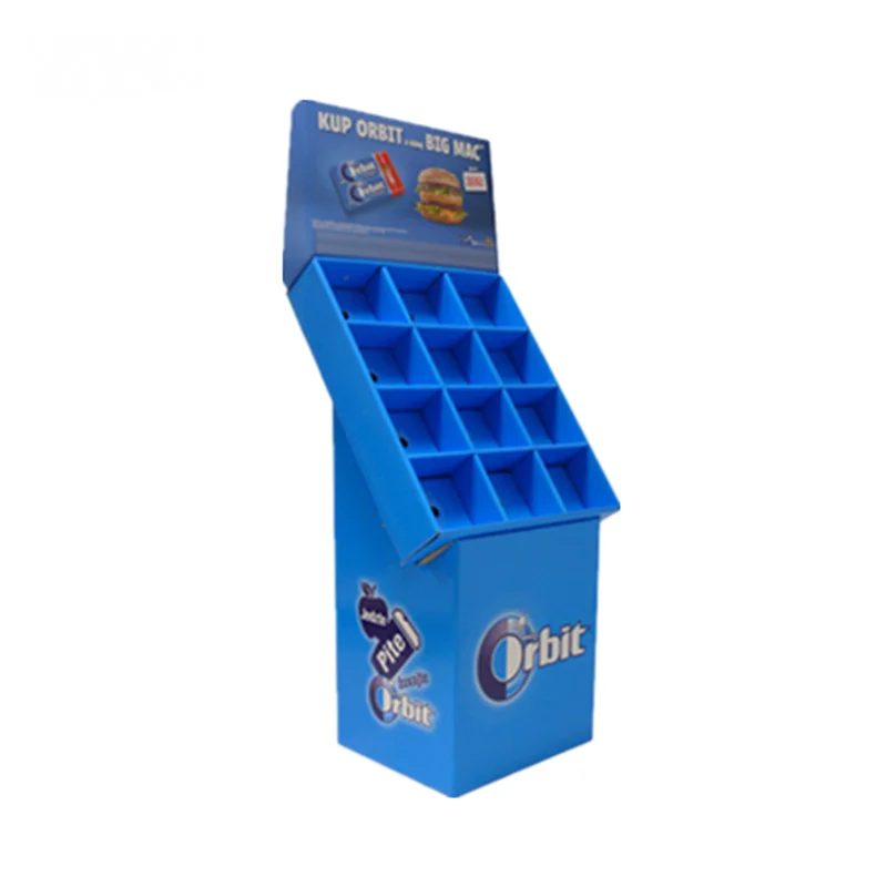 Wholesale Cardboard Pocket Display Stands Paper Floor Display Racks for Snacks