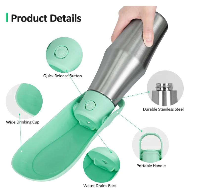 2024 New Hot Sales Customized 304 Stainless Steel 26oz 770ml Pet Water Bottle For Dog Drinking and Feeding Device wholesale