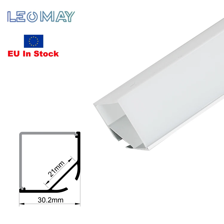 EU in Stock Indoor Decorative LED Strip Aluminium Extrusion Profile 90 Degree Angel LED Profile Aluminum