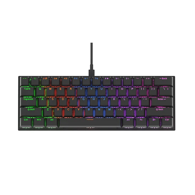 Factory Direct Lapop K21A 61 Keys Mini Keyboard Mechanical Laptop Gaming Keyboard Type C Wired Light Gamer Mechanical Keyboard
