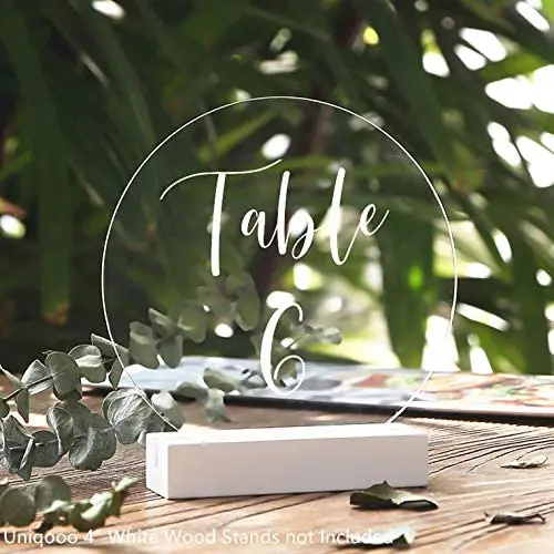 VONVIK Clear Blank Acrylic Sign 5x5 inch Round Table Number Signs