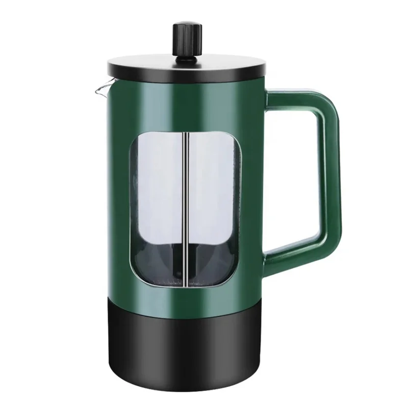 Colourful household French press glass tea brewer hand-pressure filter cup brewing cold brew pot hand-brewed coffee maker