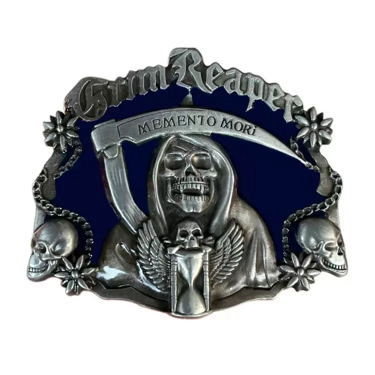 Factory Price Western Cowboy Metal Belt Buckles Skull Knife Leather Belts Buckle For Men